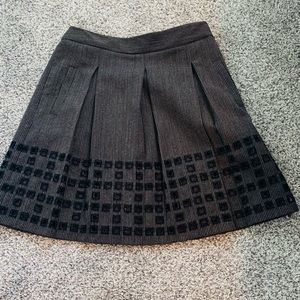 Brown Pleated A-Line skirt